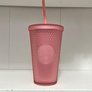 valentine’s day pink studded Starbucks cup.